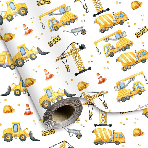 Construction wrapping paper - construction,