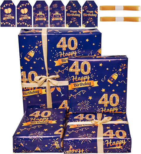 40th birthday wrapping paper - wrapping,