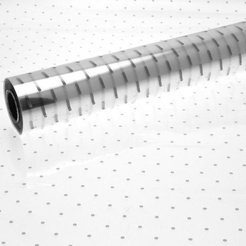 Silver dot clear cellophane - silver,