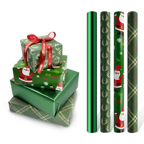 Green gift wrapping paper - green,