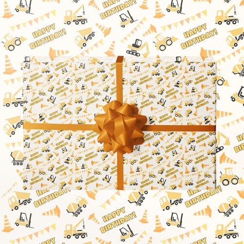 Construction wrapping paper - construction,