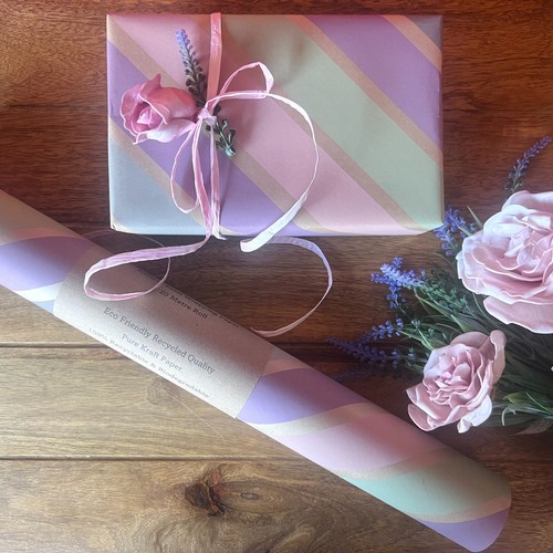 Pastel stripe wrapping paper - pastel,